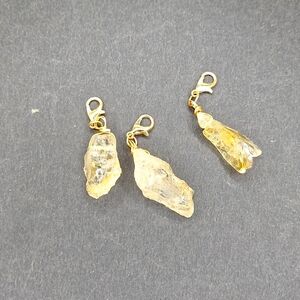 Handmade Citrine stitch markers zipper pull keychain accessories charms crystals